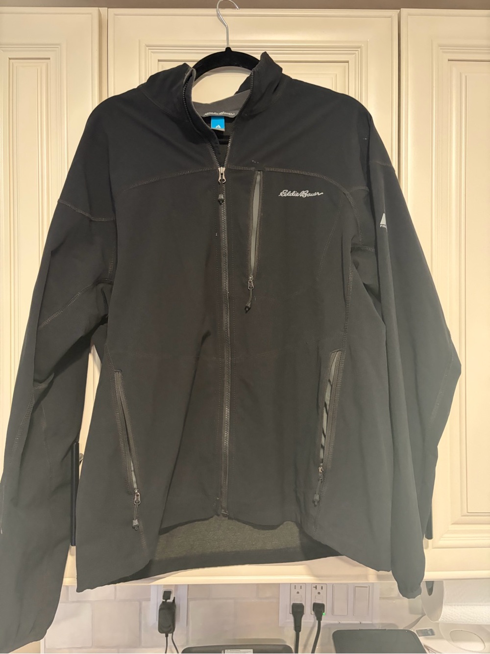 Eddie Bauer Black Hooded Softshell Performance Jacket